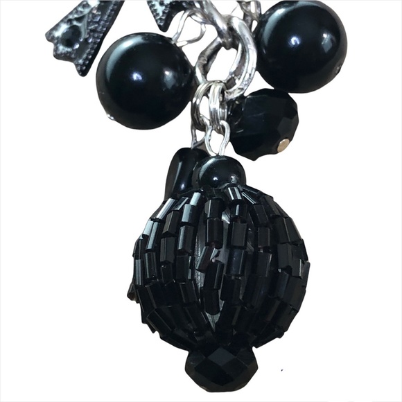 Hand-Crafted Black Beaded Cross Charm Wine Cork PURSE/Backpack Keychain Jewelry - Picture 2 of 16